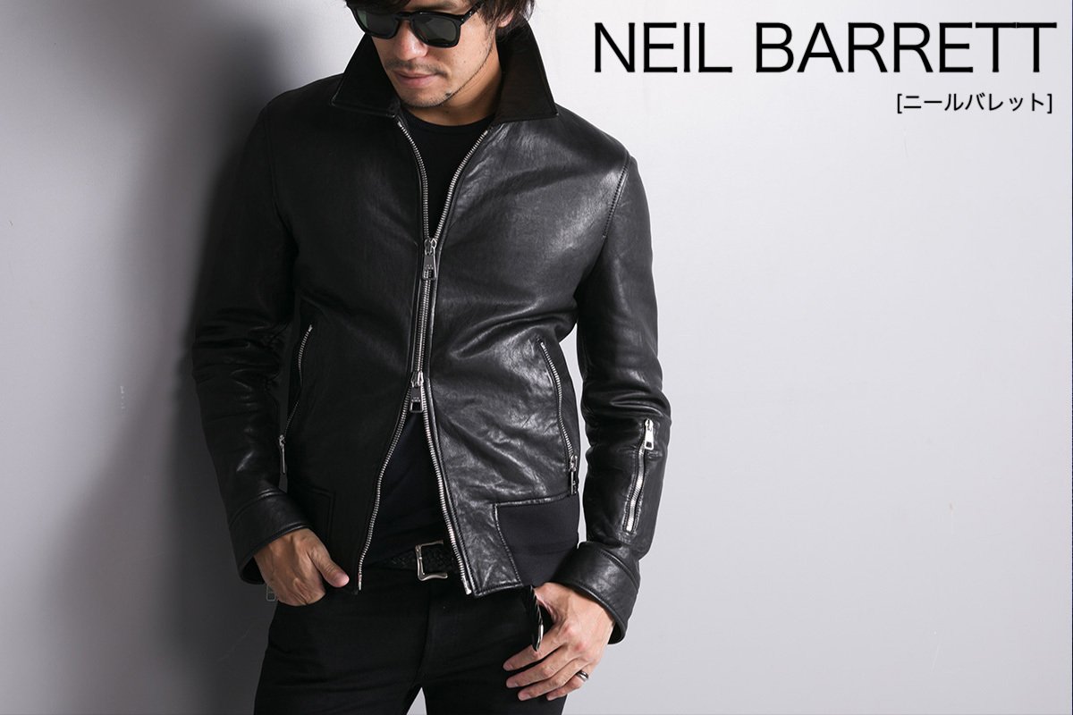 NEIJB395本物 美品 名作 ニールバレット 中綿入り バッファロー レザー ジャケット 黒