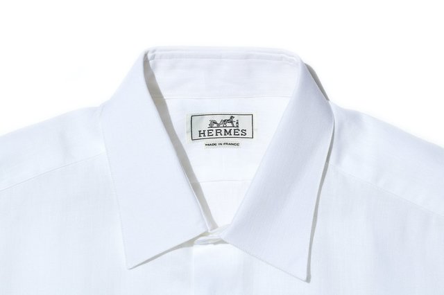 エルメス　メンズ白リネンシャツ