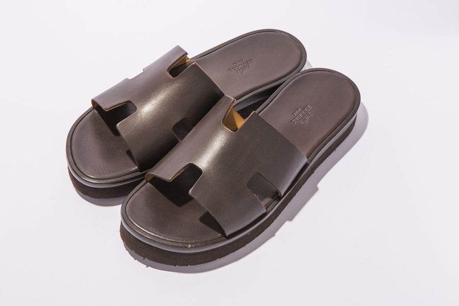 【ほぼ未使用】エルメス　サンダル　イズミール　レザー　ブラウン　人気モデル靴